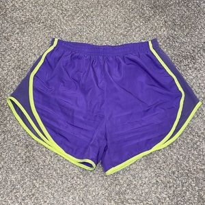 Purple and Yellow Nike Shorts